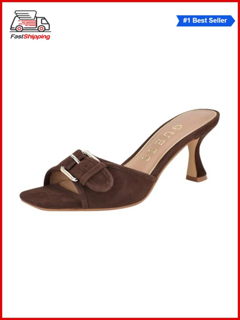 Women's Dista Dress Sandal Slip-On Heeled Square Toe 2.75 Inch Flared Heel